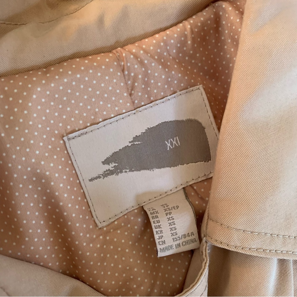 FOREVER 21 Peach Trench Coat XS - Picture 7 of 11